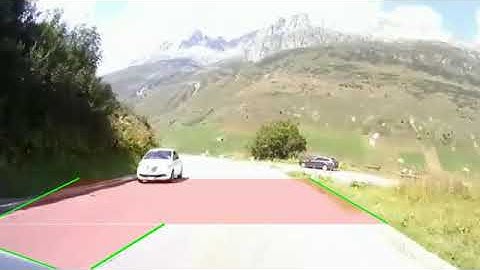 Lane detection via Hough Transform - Tunnel exit