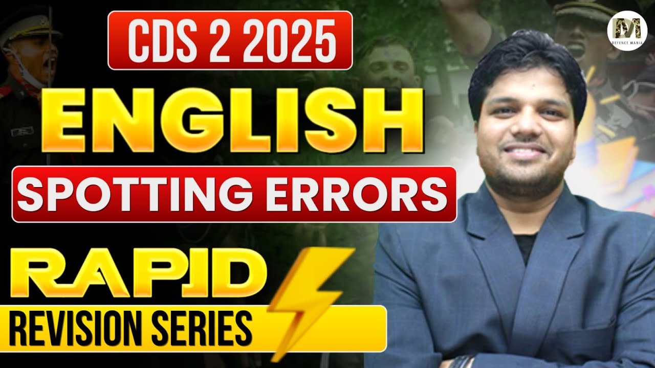 CDS 2 2025 Spotting Errors Revision | CDS English Most Expected Questions | Rapid Revision Series