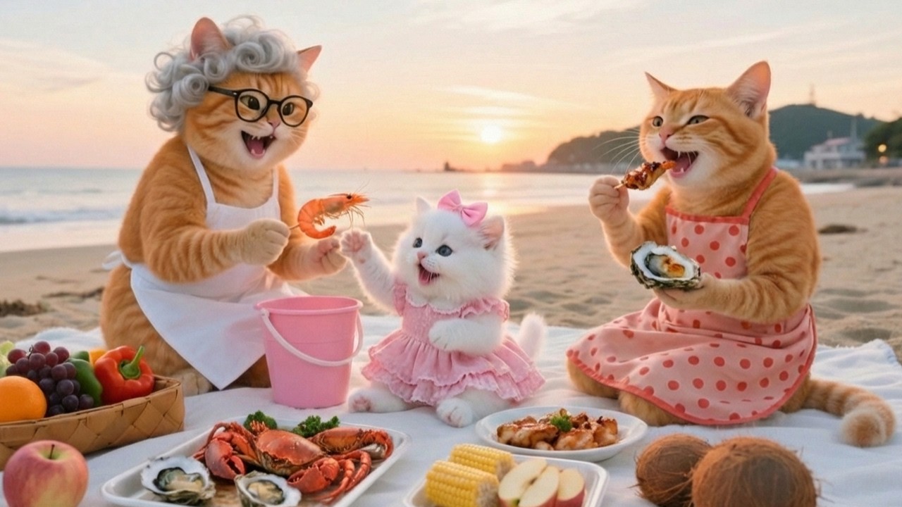YAY! Kitten Nana Meets Grandma 💕 Mama Cat’s Relaxing Seaside Adventure 🐾🌊 Nana's Diary