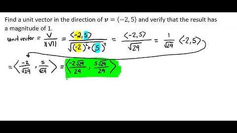 Finding a Unit Vector in the Direction of Vector v