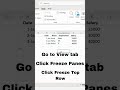 Excel ka must-know trick 🔥Ab scroll karte waqt heading kabhi gayab nhi hogi#exceltips#exceltricks