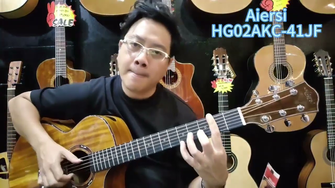 Buyer Video for Aiersi brand Koa Body Professional Acoustic Guitar AK41JF