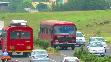MSRTC:5 MSRTC BUS BACK TO BACK AT BEAUTIFUL LOCATION