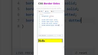 CSS Border Sides Style #coding #codinglife #html #css