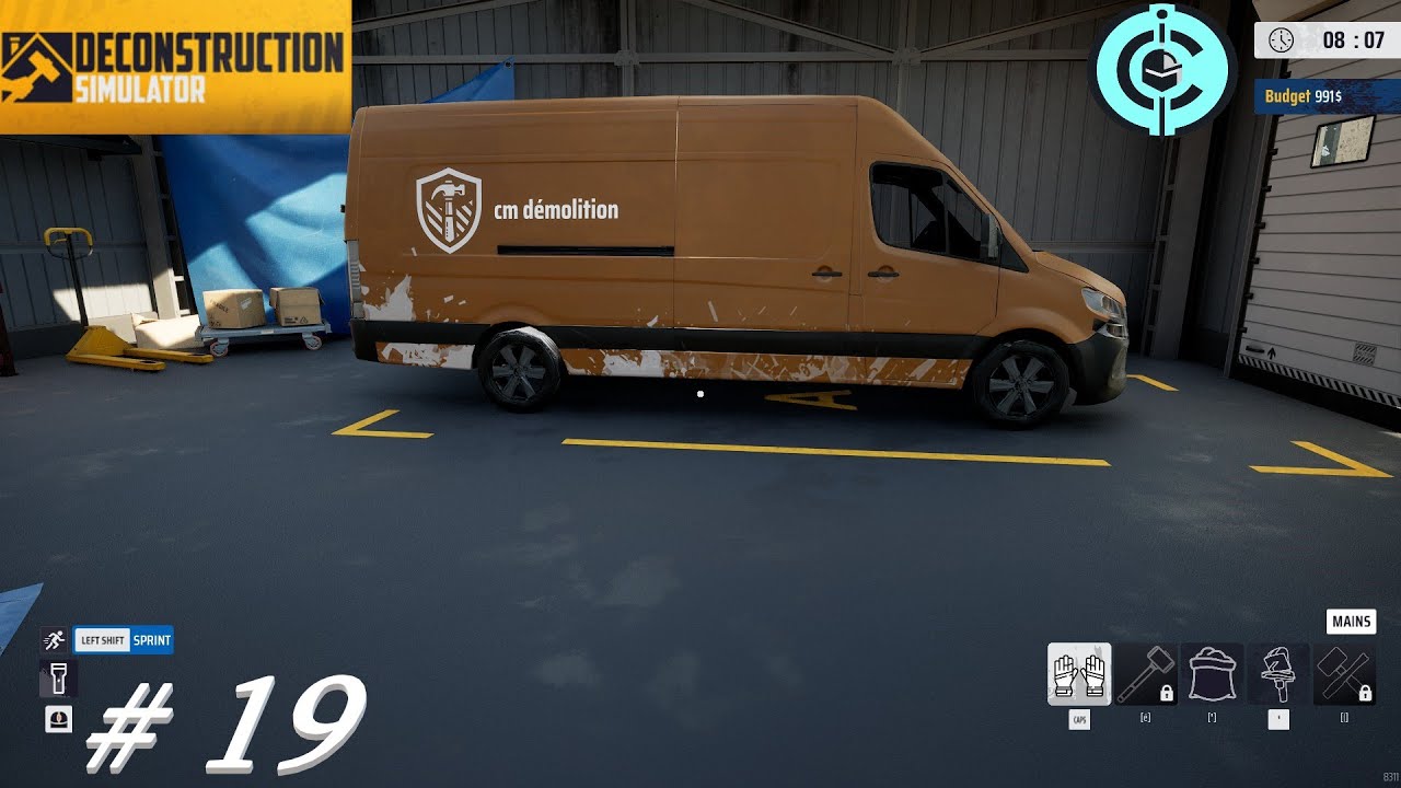 déconstruction simulator #19: Achat d'un plus grand camion, on libère un peut de place.