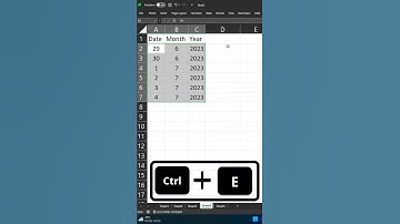 Ctrl + E is a quick and easy way to fill cells with text without having to write a formula #excel
