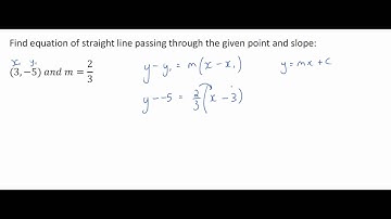 Find the equation of a line given a gradient and a point
