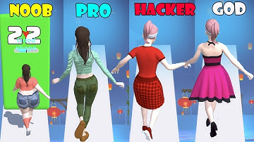 Girl Runner 3D 💏👗👠 All Levels Walkthrough Game Mobile Gameplay iOS,Android NOOB VS PRO Mix Level