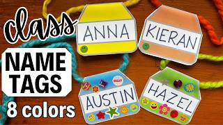 Name Tags for School (Name Badges in 8 colors)