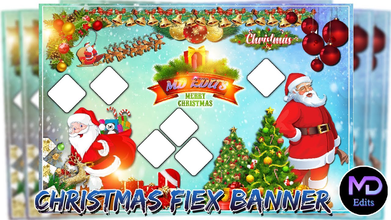Christmas Flex Banner Create in Photoshop Tamil | MD Edits