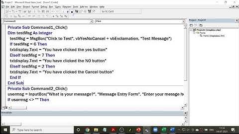 Program to demonstrate Predefined Dialog Box in VB - Part-2