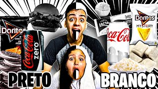 BLACK FOOD VS WHITE FOOD CHALLENGE 24H | Rocha Brothers Channel