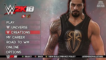 WWE 2K18 MAIN MENU & GAME MODES | PS3/XB360 | Concept/Notion