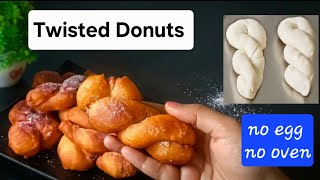 Eggless Twisted Donuts Recipe | Soft & Fluffy Bakery Style Sugar Donuts | No Oven |  screenshot 4