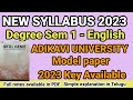 Degree sem 1 english syllabus 2023 full notes available in pdf english model paper 2023