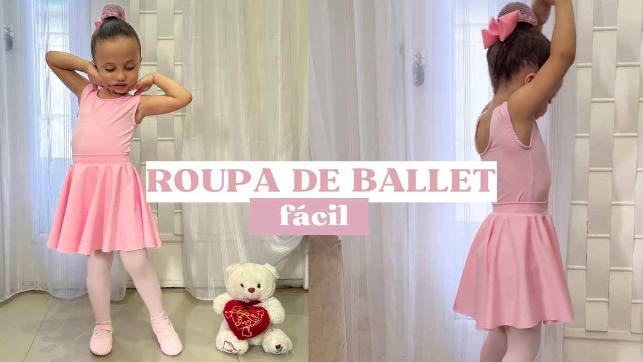 Como fazer saia e collant de Ballet fácil | como costurar malha em máquina doméstica ✨