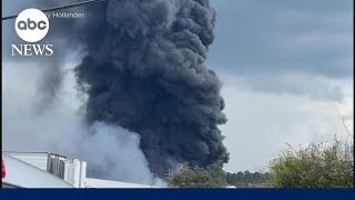 Community evacuated after massive explosion