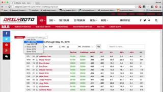 DailyRoto Hitter Splits Tool