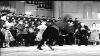 The audience applauds the performances of the Soviet Army song and dance ensemble...HD Stock Footage