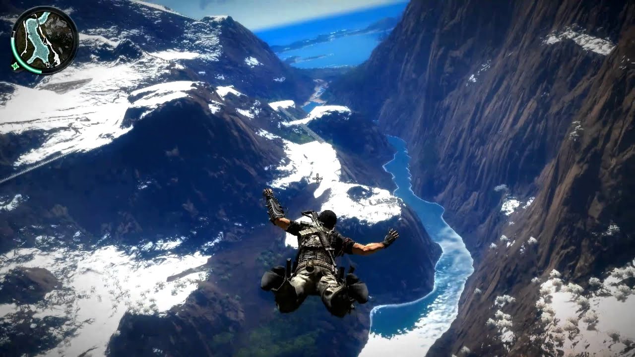 Acer Z5610 - JustCause 2. Nice jump from the helicopter 1080p