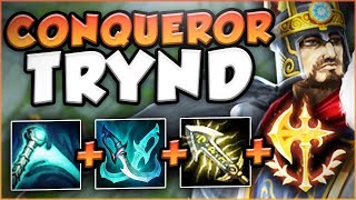 NEW CONQUEROR RUNE + 100% CRIT TRYND = ONE OP TRYND! TRYNDAMERE TOP GAMEPLAY! - League of Legends