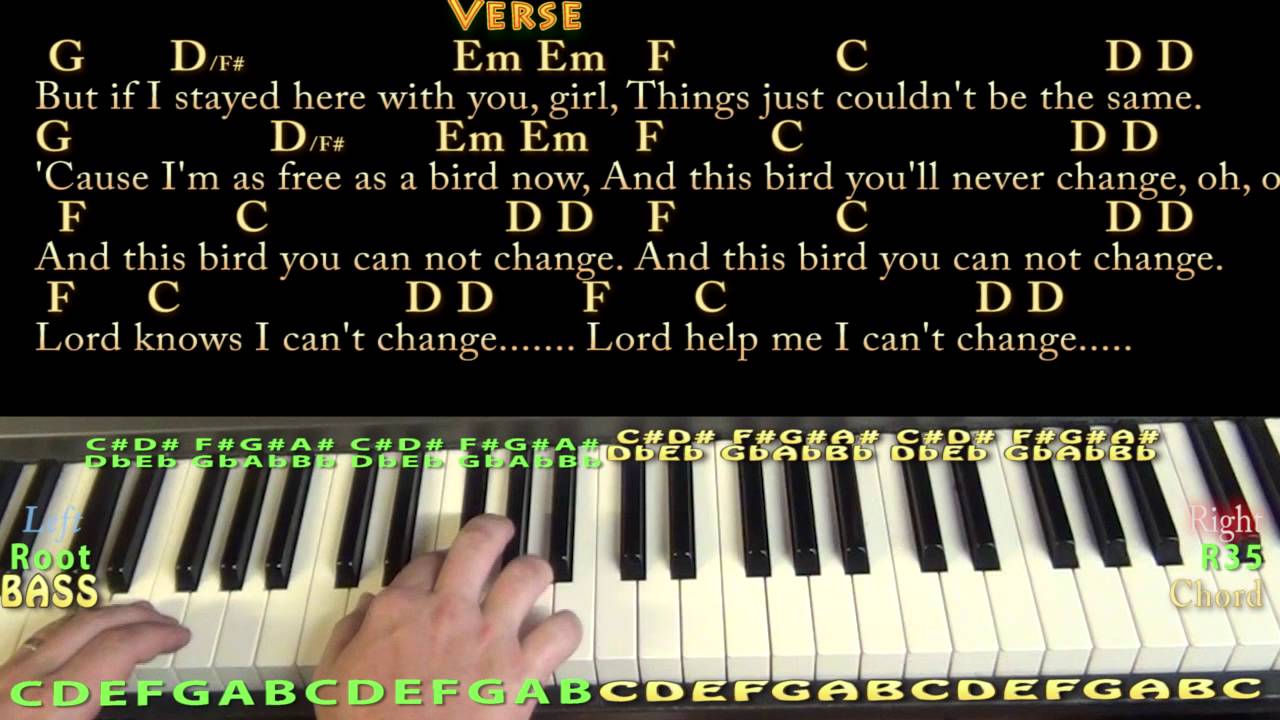Freebird - Piano Cover Lesson With Chords/Lyrics - Youtube