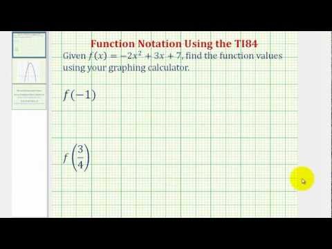 Determine Function Values Using Function Notation on the TI84