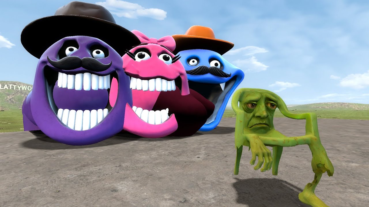 Garry's Mod Hungry Worm and skeleton