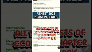 👉RENEET REVISION SERIES💯 | ECOLOGY Class 12 #neet2026 #reneet2026 #reneet #neetrevision #neetshorts