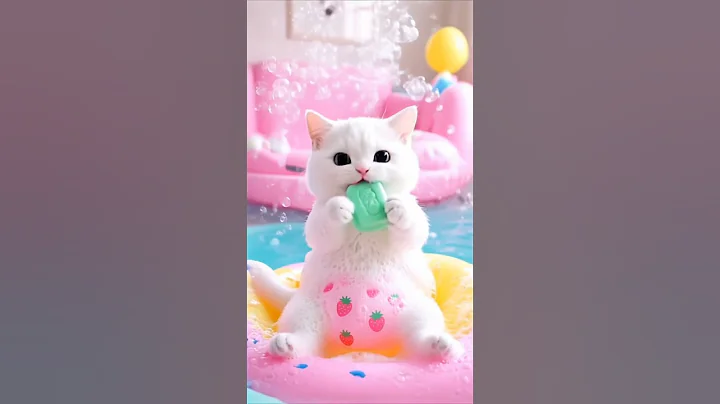 Video 10972871: cute kitten bath, funny cat