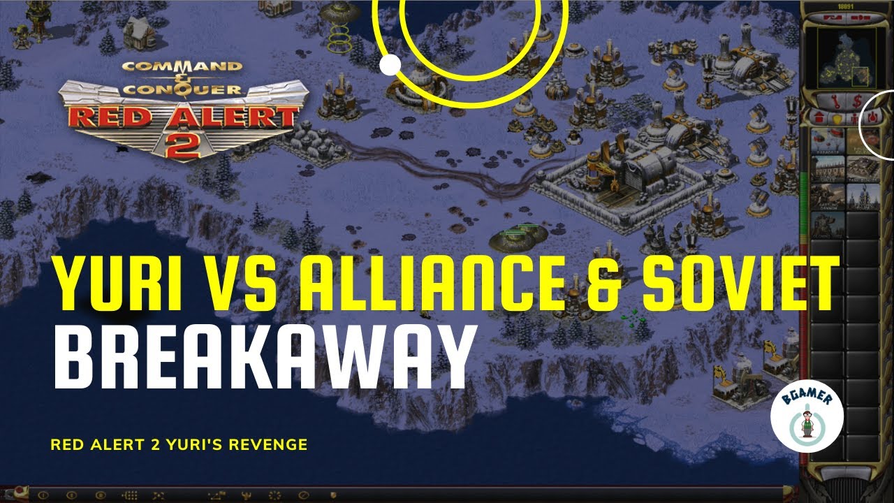 Red Alert 2 Yuri's Revenge - Yuri VS Alliance & Soviet - Map Breakaway