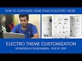 How To Customize Home Page in Electro Theme