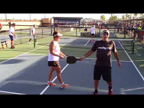 Nationals Pickleball-4.5 MX BRONZE MEDAL Camille Hughes/Chuck Feinstein v M Roush/Tiener-X Nguyen