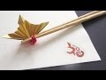 [How to ORIGAMI] Celebration crane / 折り紙箸置き~正月祝い鶴~