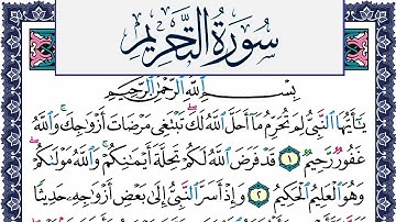 سورة التحريم مكتوبة محمد جبريل Surah Al Tahreem Mohammd Jpreel برواية حفص عن عاصم