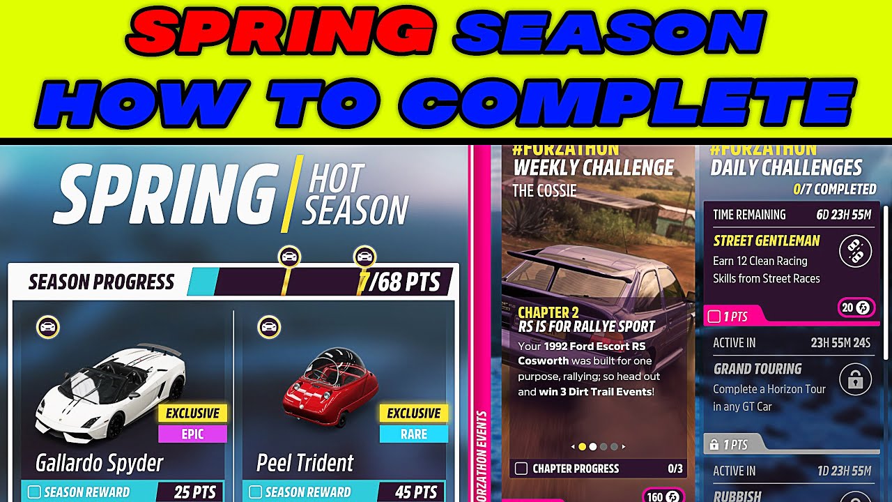 FORZA HORIZON 5 - SPRING Season Festival Playlist HOW TO COMPLETE GUIDE! Tutorial to WIN FREE CARS