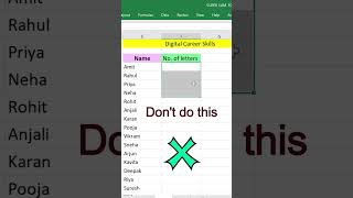 Smart Excel Trick Using LEN Formula #excel #tutorial