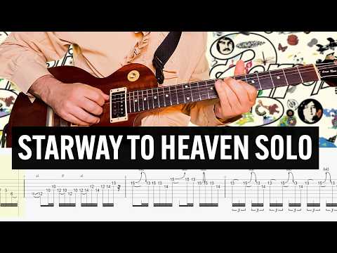Stairway to Heaven Solo Led Zeppelin Guitar Tab Cover Lesson Tutorial