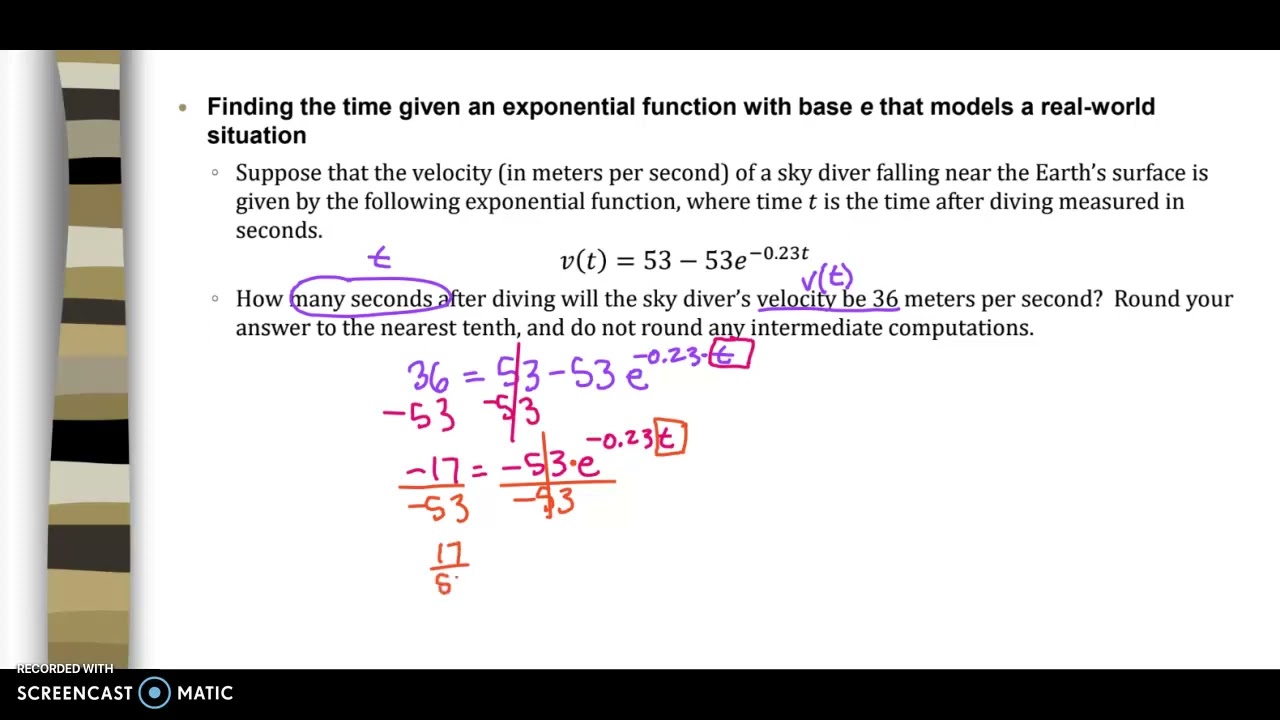 Finding The Time Given An Exponential Function With Base E That Models finding-the-time-given-an-exponential-function-with-base-e-that-models