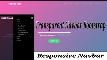 Transparent Navbar Bootstrap(Responsive Drop-Down Navbar)