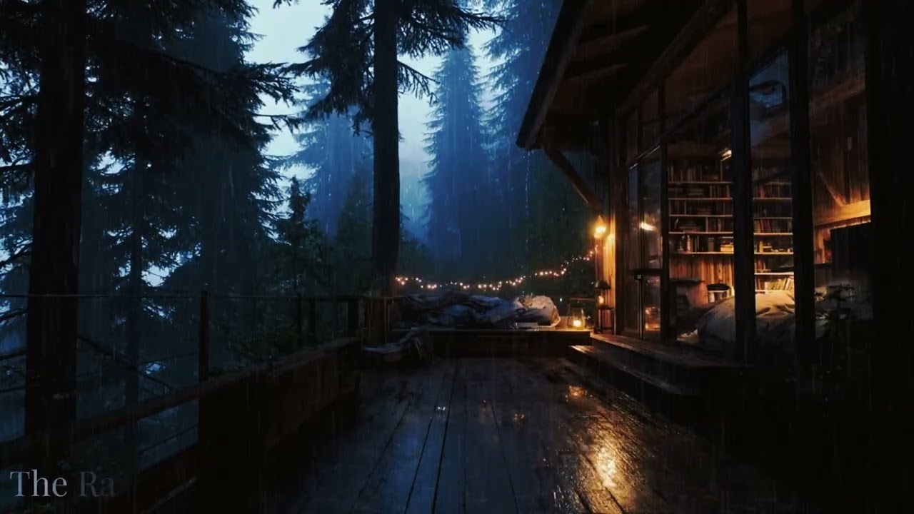Rain Sounds in a Cozy Forest Bedroom 🌲 | No Music, Pure Sleep Sounds for Deep Sleep