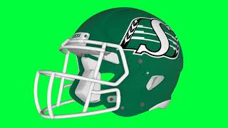 Saskatchewan Roughriders Helmet CFL Green Screen Logo Loop Chroma Animation