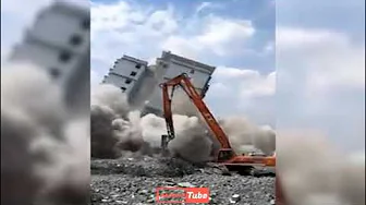 30 Min Amazing Fastest Building Demolition, Building Demolition By Heavy Contruction Equipment