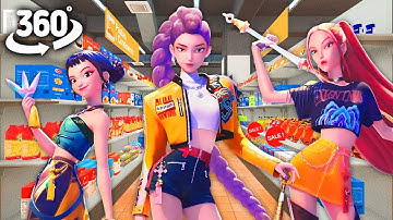 K-Pop Demon Hunters HUNTR/X in Supermarket ! | 360° VR