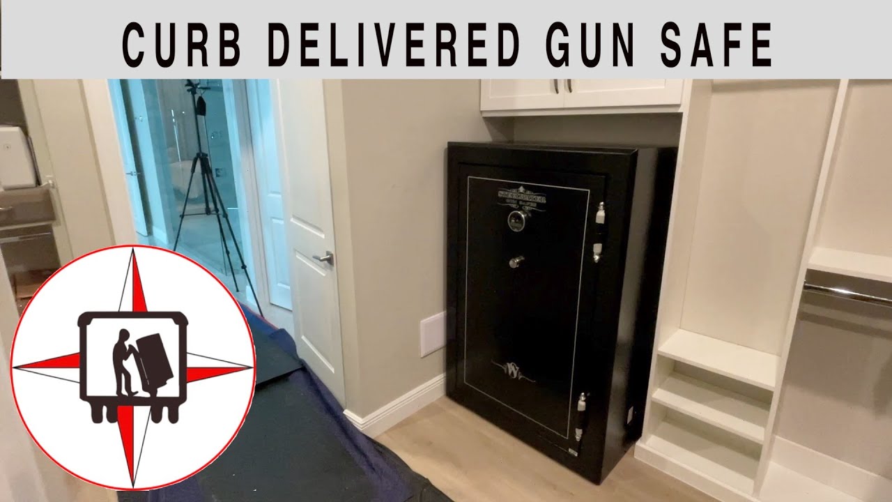 RELOCATION AND INSTALLATION OF A 1,008 LBS CURB DELIVERED GUN SAFE INTO