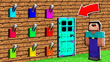 Minecraft NOOB vs PRO: CAN NOOB CHOOSE RIGHT LEVER TO OPEN RAREST DIAMOND DOOR? 100% trolling