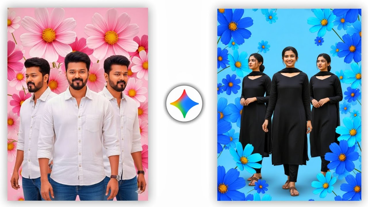 😍💐 Flower Frame Photo Editing Google Gemini 2026 Colorful Flowers Background Change Photo Editing 