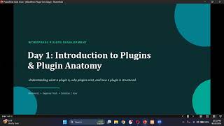 10pm-11pm (PKT) |  Wordpress Plugin Development | Web Development Crash Course | Week 06 | Day 01 |
