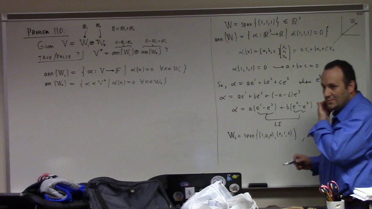 Linear Algebra: help session in morning, 4-4-19 - YouTube