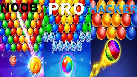 NOOB vs PRO vs HACKER Bubble shooter game / Bubble shooter Gameplay levels 1